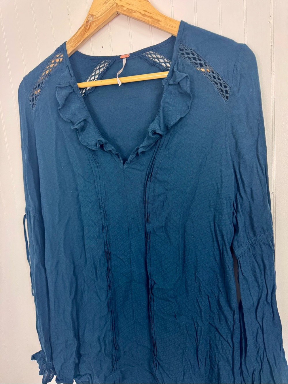 Dark Blue Free People Flowy Blouse - Picture 2 of 7